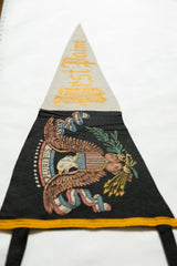 Vintage West Point felt pennant's detailed school emblem and yellow trim.