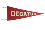 Antique red felt pennant with cream 