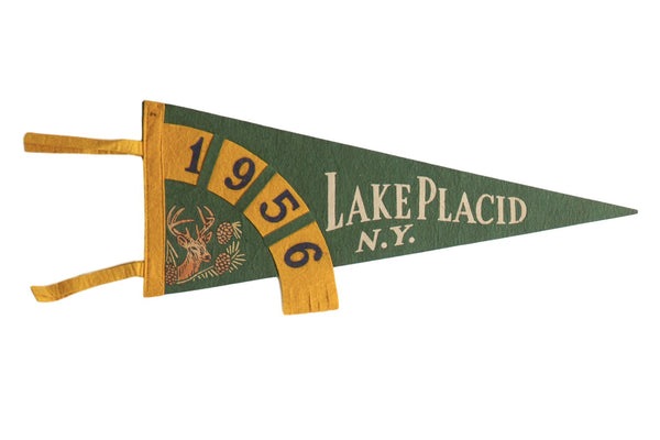 Lake Placid N.Y. 1956 Felt Flag