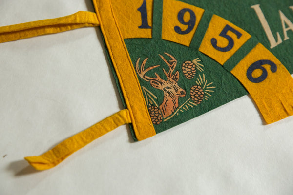 Lake Placid N.Y. 1956 Felt Flag