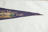 Vintage Souvenir San Diego Calif. felt pennant, purple with pointed end.