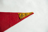 Vintage red felt pennant tip with yellow 'Weston' detail.