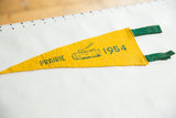 Yellow felt pennant featuring green 'PRAIRIE' text and ax in log graphic.