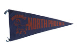 Vintage 1930s blue felt pennant, red 