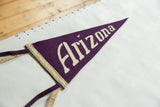Vintage Arizona Felt Pennant detail, purple felt with cream lettering and beige trim.