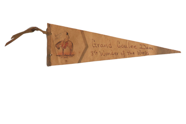 1939 Grand Coulee Dam Eight Wonder of the World Felt Flag