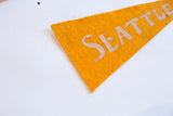 Vintage orange felt Seattle pennant with light beige 