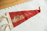 Red felt vintage San Jose pennant with 'San Jose Calif.' text, curled tip.
