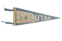 Utah (Salt Lake City / State Capital Thru Eagle Gate / Mormon Temple / Sea Gull Monument / Mormon Tabernacle) Felt Flag