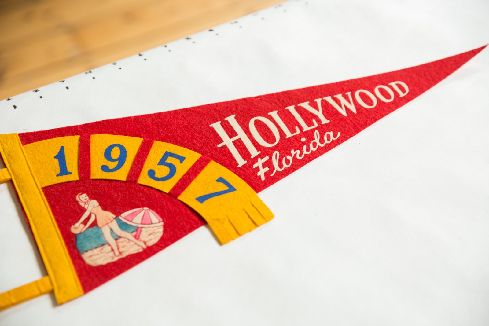 Hollywood Florida (1957) Felt Flag