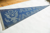 Vintage blue felt Air Force Academy pennant featuring the eagle emblem and motto.