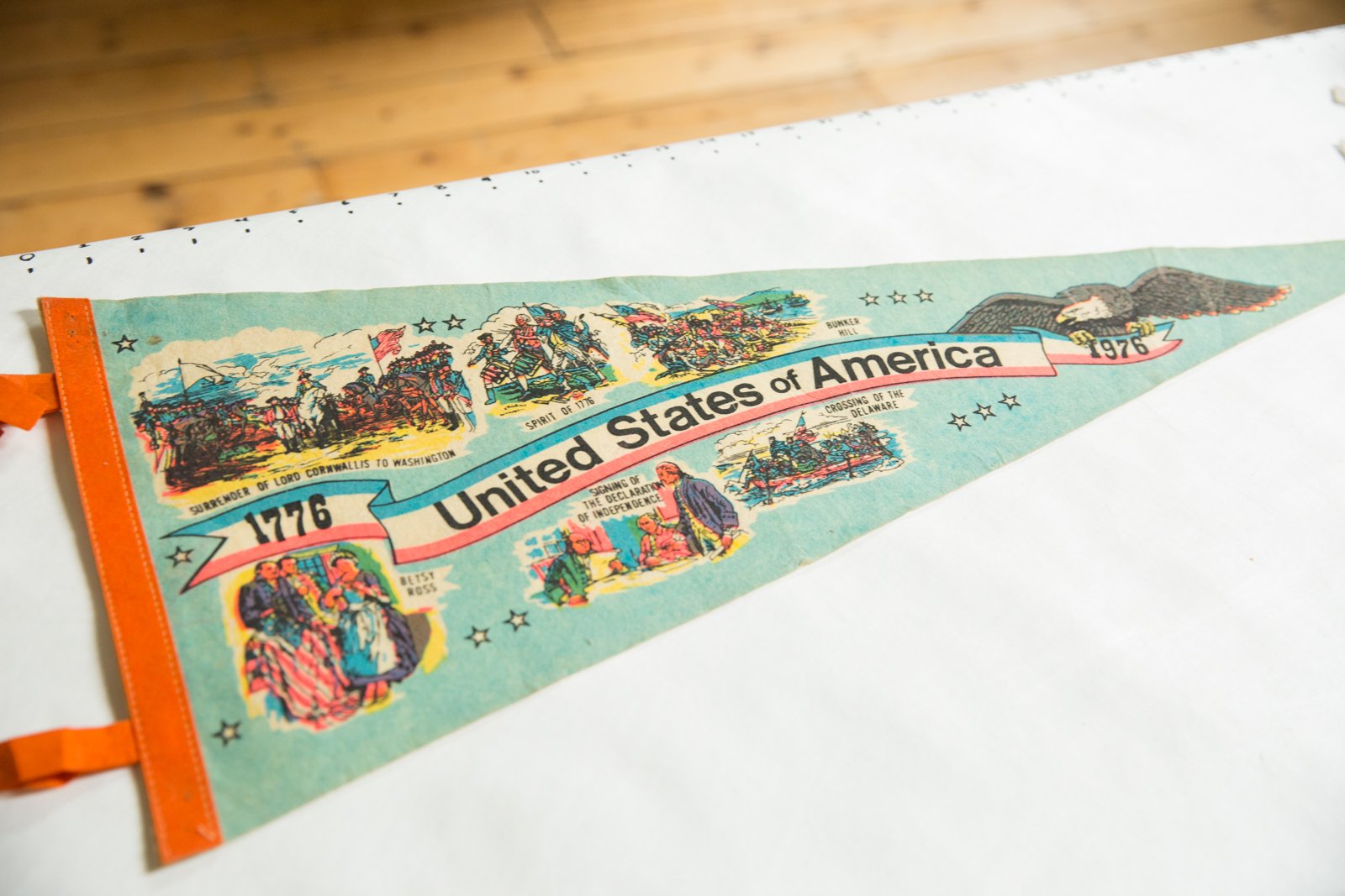 1776 United States of America 1976 Felt Flag