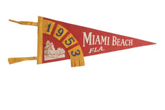 Miami Beach Fla. (1953) Felt Flag