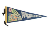 Dark blue vintage 1965 Washington D.C. felt pennant with Capitol building graphic.