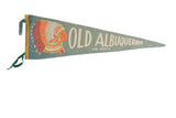 Vintage Old Albuquerque New Mexico felt pennant with colorful Native American headdress, 8 x 26 inches.