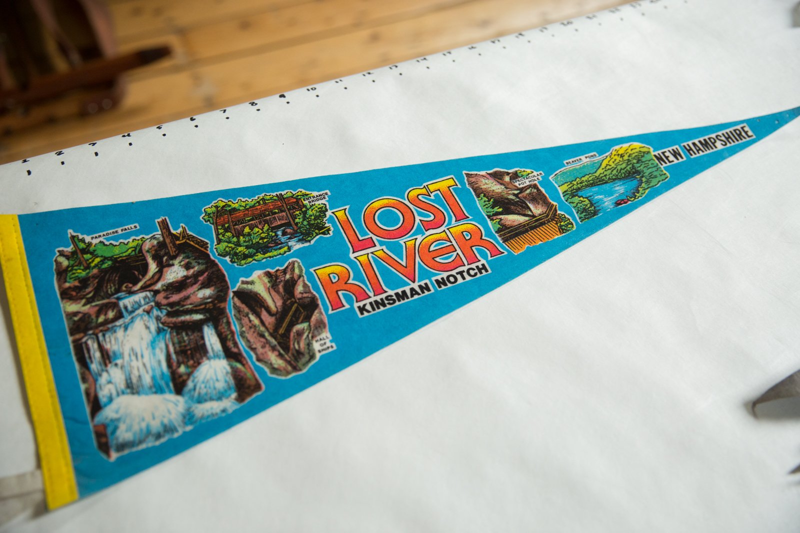 Lost River Kinsman Notch New Hampshire (blue) Felt Flag