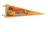 Vintage orange felt pennant, Agricultural Hall of Fame, tractor, emblem, Old Tex bull.