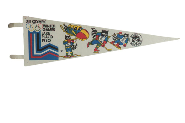 XII Olympic Winter Games Lake Placid 1980 Felt Flag