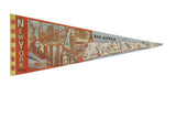 Vintage red, yellow, and blue New York City felt pennant, iconic landmarks, 12x29.