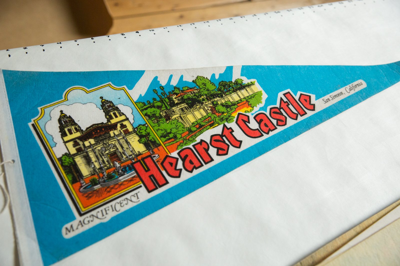 Magnificent Hearst Castle San Simeon, California Felt Flag