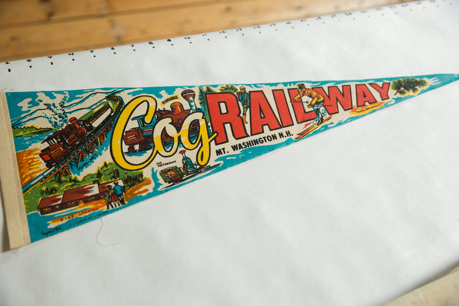 Cog Railway Mt. Washington N.H. ("Elevation 6293 ft") Felt Flag