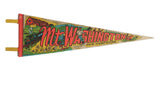 Vintage Mt. Washington New Hampshire felt pennant featuring train, lodge, skier. 8x25 inches.
