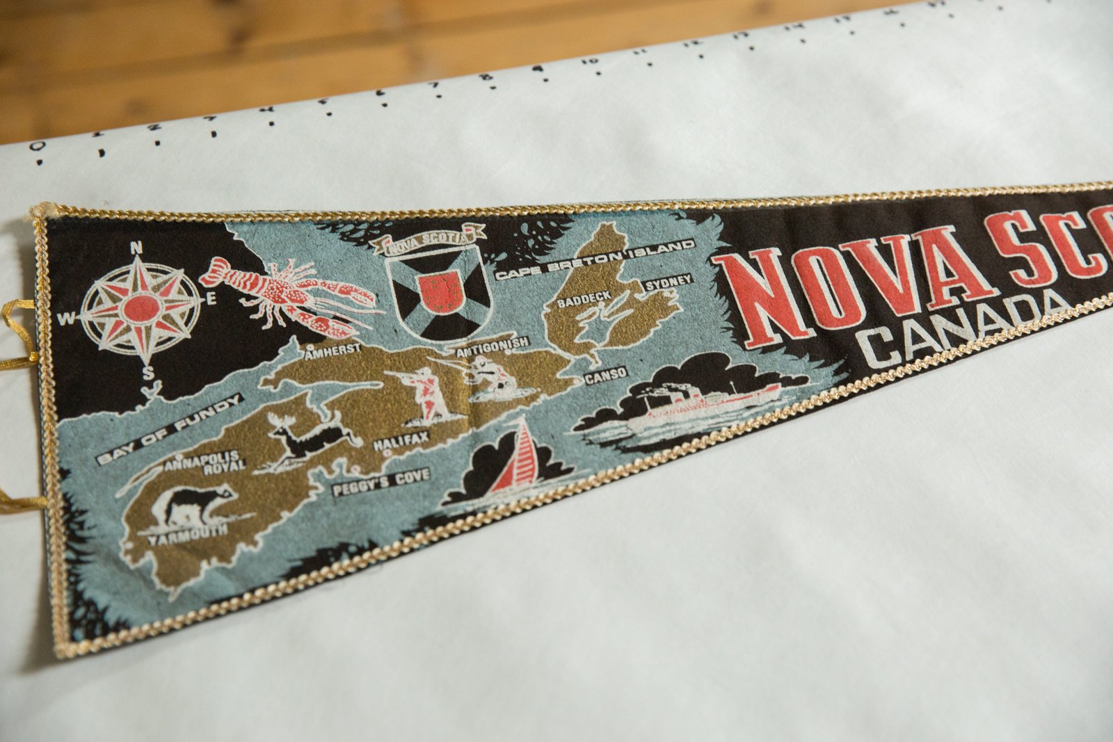 Nova Scotia Canada (compass in upper left) Felt Flag