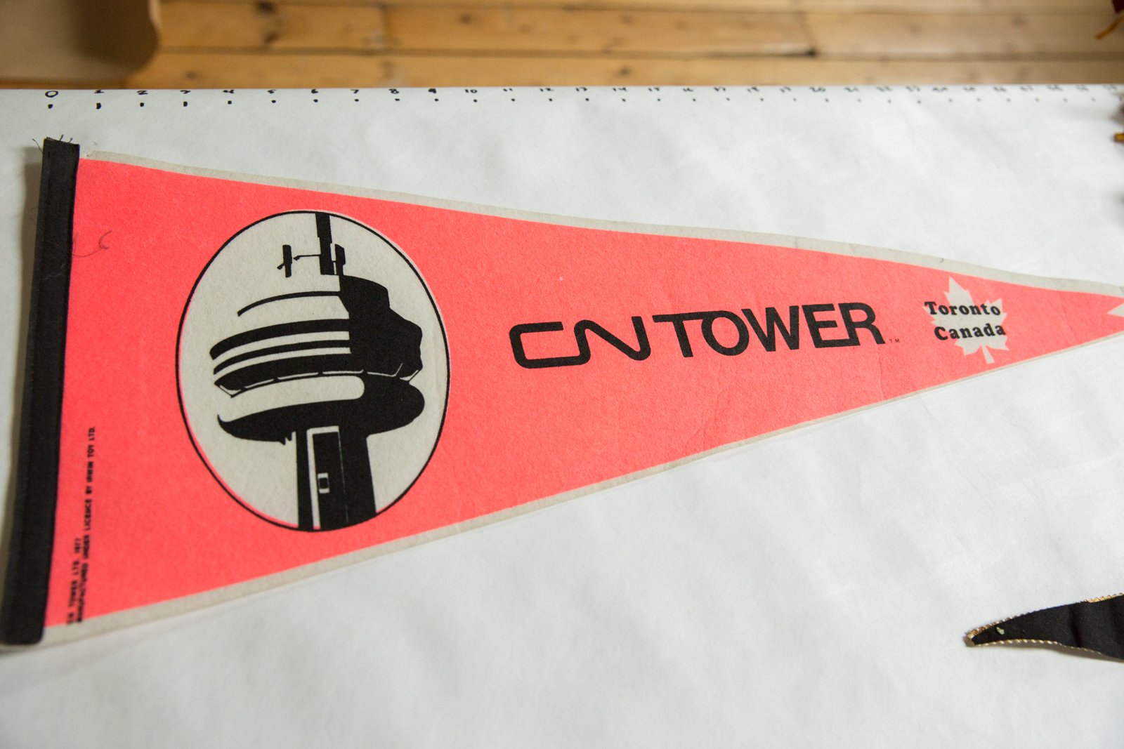 CN Tower Toronto Canada (CN. Tower Ltd. 1977) Felt Flag