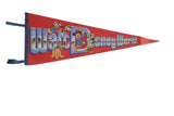 Vintage Walt Disney World felt flag pennant with Mickey and friends on red.