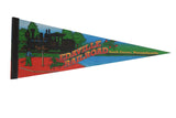 Vintage Edaville Railroad South Carver Massachusetts felt pennant, train and man.