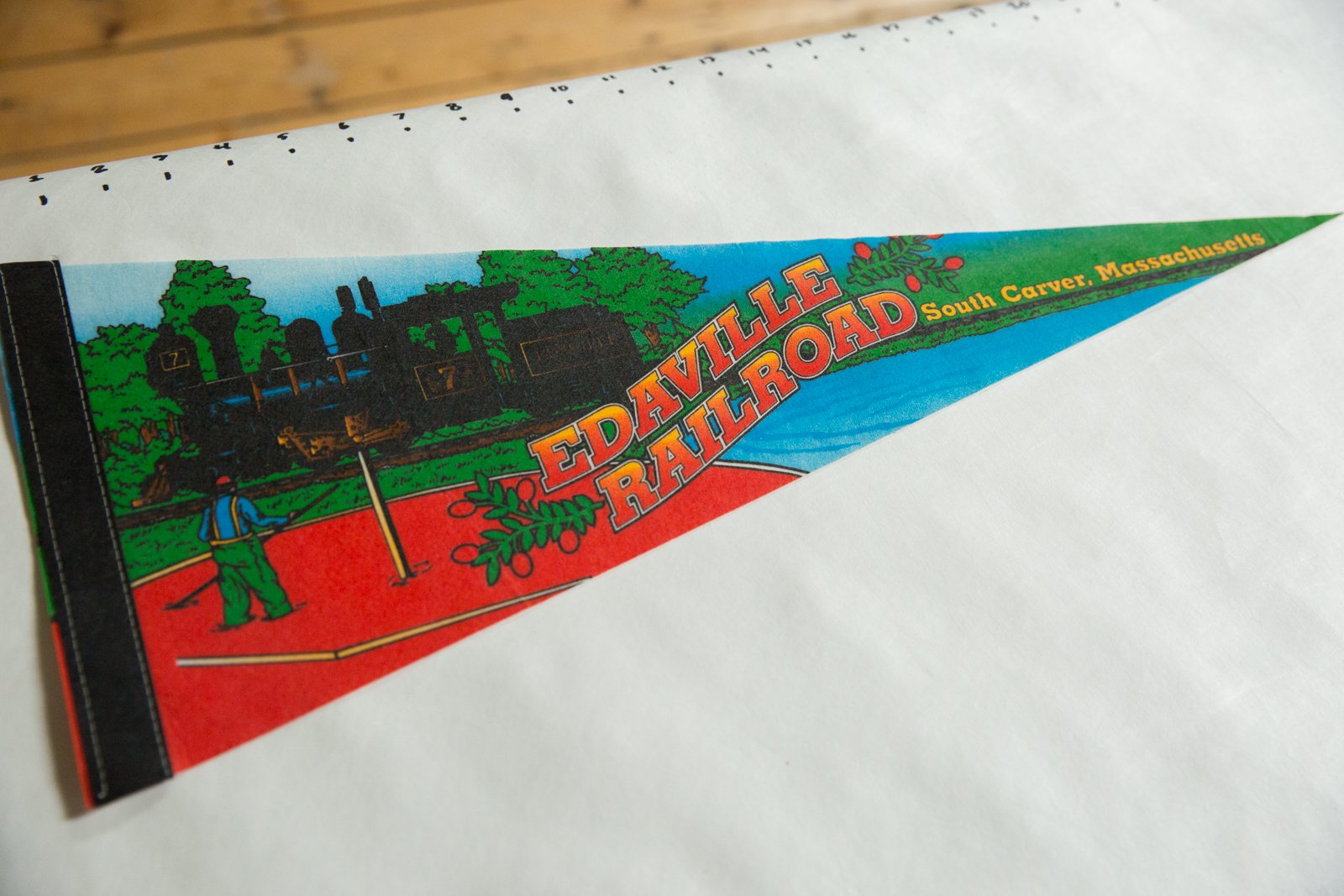 Edaville Railroad South Carver Massachusetts Felt Flag