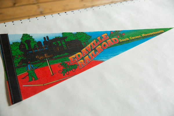 Edaville Railroad South Carver Massachusetts Felt Flag
