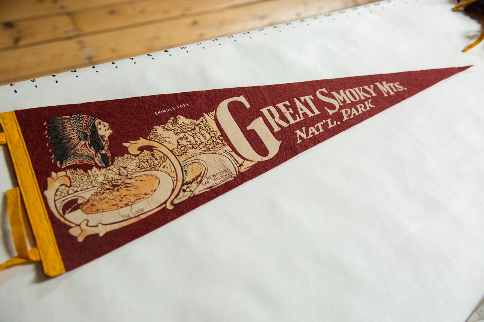 Great Smoky Mts. Nat'l. Park (Chimney Tops / The Loop / Newfound Gap Highway) Felt Flag