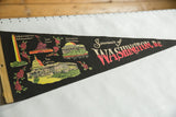 Detailed illustrations of the Washington Monument and The Capitol on the vintage felt pennant.