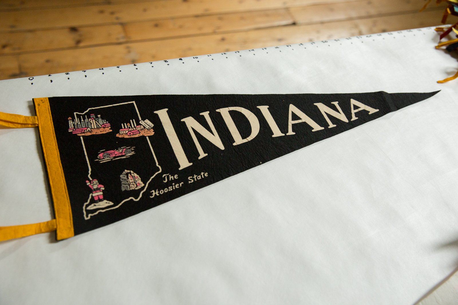 Indiana (the Hoosier State) Felt Flag