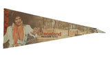 Vintage felt flag pennant with Elvis Presley, Graceland, and aged sepia tones.