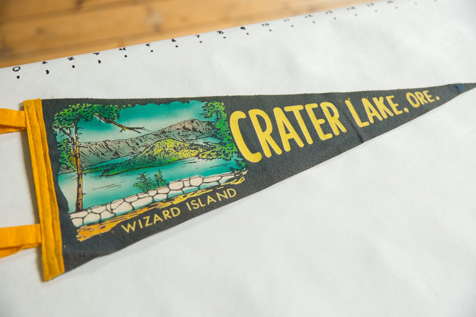 Vintage Crater Lake, Ore. Felt Flag Pennant