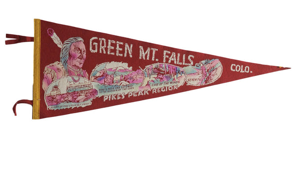 Green Mt Falls Colo. Pikes Peak Region Felt Flag
