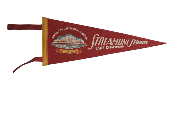 Streamline Ferries Lake Champlain (Most Beautiful Ferry Crossing in America) Felt Flag