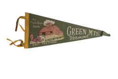Green Mts. Vermont (The Maple Sugar House East Thetford) Felt Flag