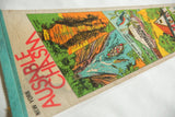 Vintage Ausable Chasm felt pennant detail: illustrated cliffs, boat ride, and entrance building.