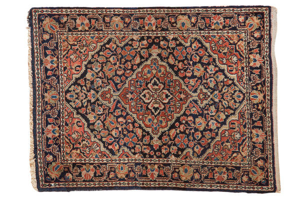 2x3 Vintage Fine Sarouk Rug Mat // ONH Item 5909