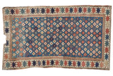 Antique Kuba runner, geometric floral motifs on indigo blue field, 2'9