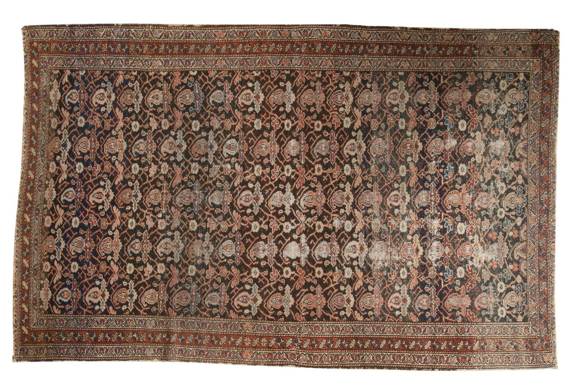 Antique Fine Persian Malayer rug with unusual charcoal coloration, allover boteh and lattice vinery, 4'1" x 6'4".