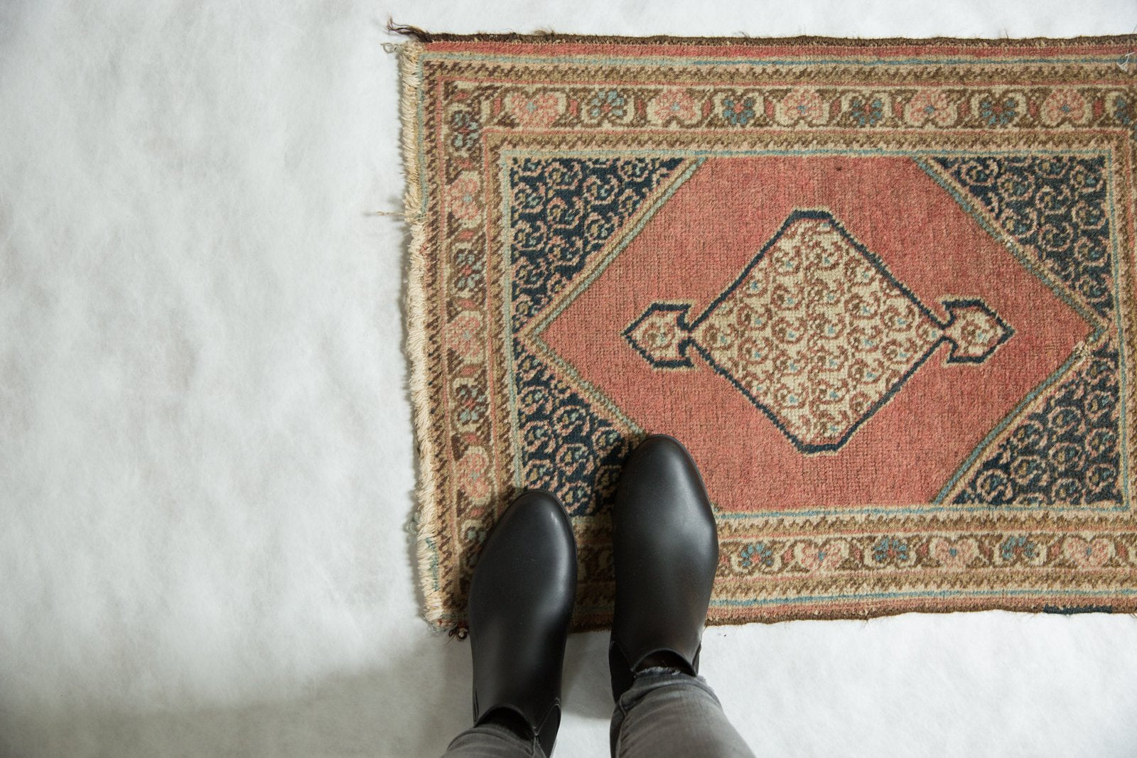 2x2.5 Vintage Tabriz Square Rug Mat // ONH Item 5937 Image 1