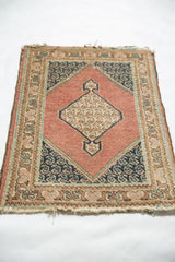 2x2.5 Vintage Tabriz Square Rug Mat // ONH Item 5937 Image 6