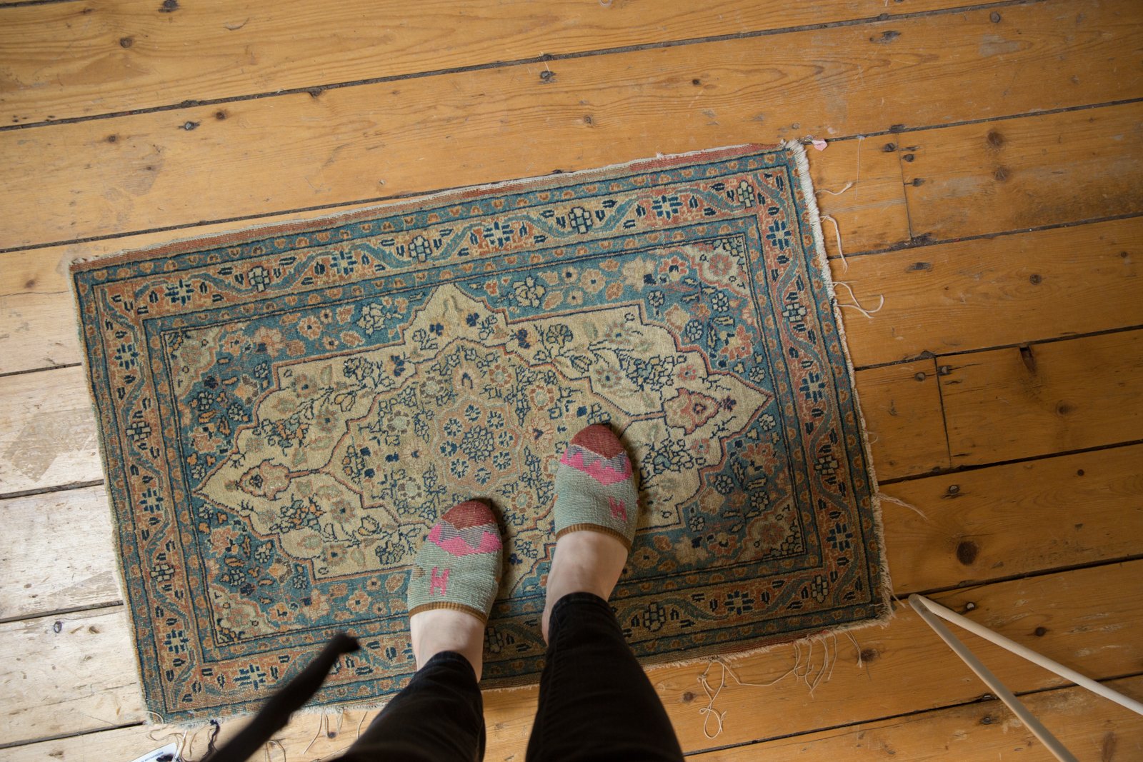 2x3 Antique Haji Jalili Tabriz Rug Mat // ONH Item 5944 Image 1