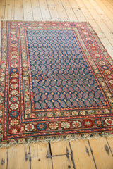 Fringe and floral border with alternating colors on the hand-knotted Northwest Persian rug.