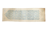 Distressed Malayer runner with soft blue abrashed field and Herati motif.