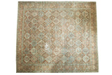 Vintage Distressed Baktiari square carpet, multi-hued Gardens of Paradise motif, 12'1